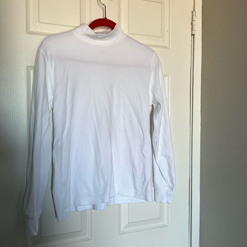 White size medium lands end long sleeve with raised neck